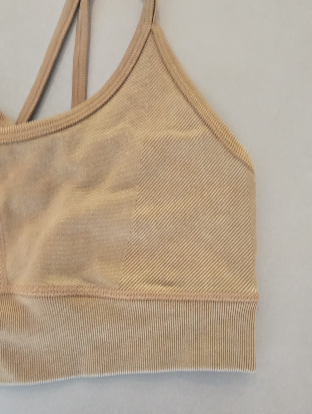 JoyLab Ribbed Strappy Sports Bra In Tan Size M - Picture 3 of 5